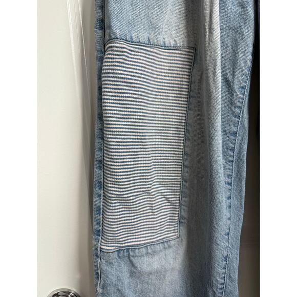 One Teaspoon Womens Smiths Low Waist Wide Leg Denim Jeans Slouchy Multi Pocket - Picture 10 of 14